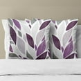 thumbnail image 3 of Purple and Gray Leaf Throw Pillow Cover 16x16 Inch Pack of 2 Spring Leaf Geometry Cushion Pillow Case Square Cotton Purple Eucalyptus Pillowcase for Summer Party Bed Sofa Home Car Bedroom Outdoor, 3 of 6