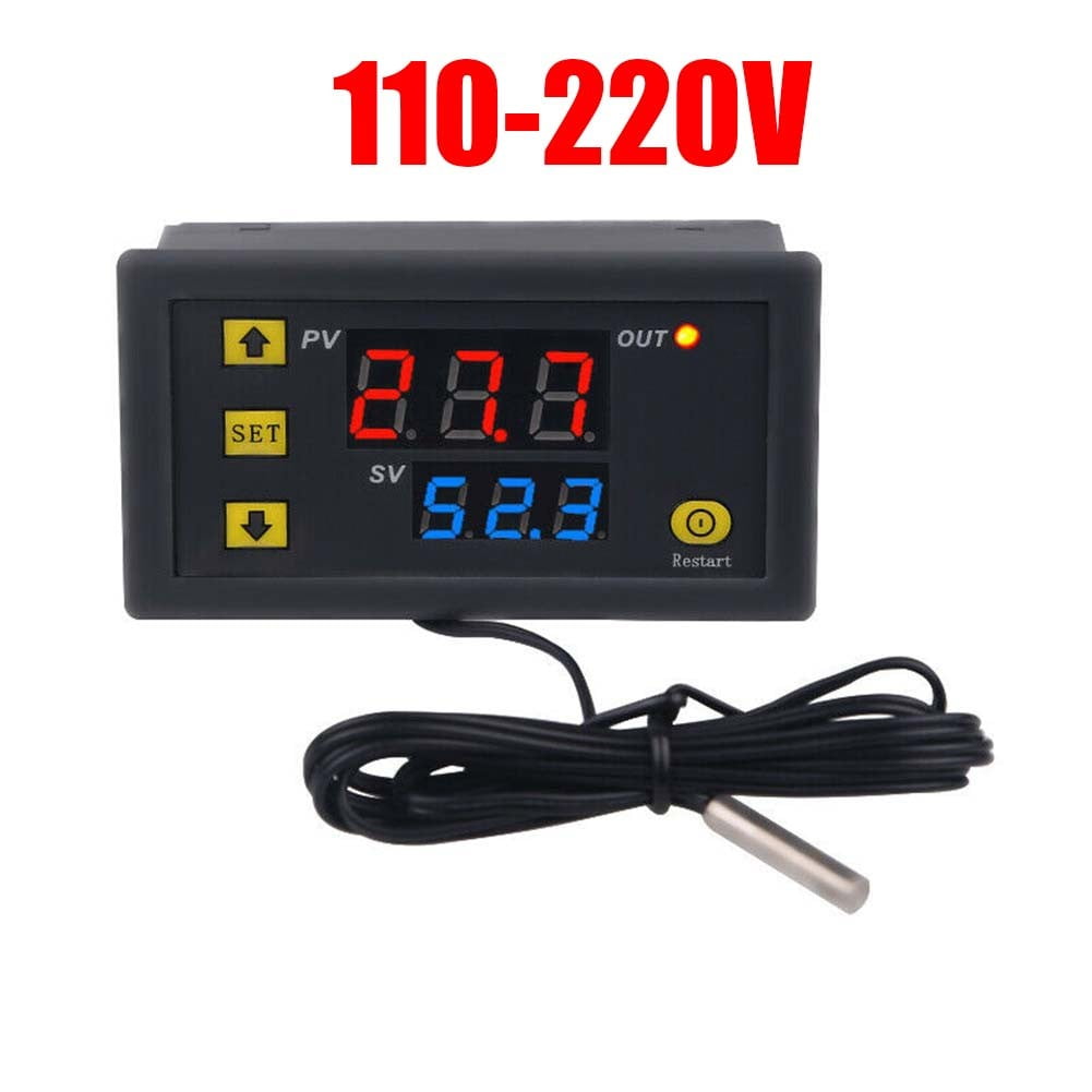Temperature Controller Thermometer 12V 50~110℃ Dual Relay Alarm Air Regulator 