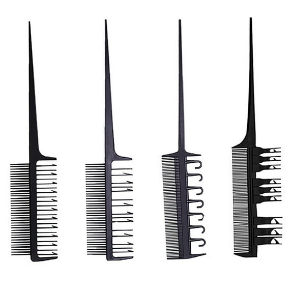 MIPCASE Highlighting Hair Comb Highlight Comb Carbon Fiber 1 Set of 4pcs