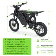 Electric Bike For Adults, Adult E-Bicycles 3500W 48V 23AH 60-70KM Range, Speed Max 63KM/H E-Mountain Bike with 14/12 Fat Tires,For Sandy/Muddy Roads