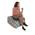 thumbnail image 2 of Summer Rectangle Pouf, Retro Memphis Style Pop Art Zigzags Tropical Leaves Design Modern Art, Foot Stool for Living Room Office Ottoman with Cover, 25", Charcoal Grey Multicolor, by Ambesonne, 2 of 4