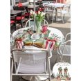 thumbnail image 4 of Outdoor Tablecloth with Umbrella Hole and Zipper, Merry Christmas Round Table Cloth 60 Inch Waterproof Tablecloth, Winter Boots Pine Cone Branches Berry Picnic Table Cover for Patio Camping, 4 of 7