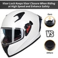 thumbnail image 3 of ILM Motorcycle Helmet Full Face with Pinlock Compatible Clear&Tinted Visors and Fins Street Bike Motocross Casco DOT(White, X-Large), 3 of 7