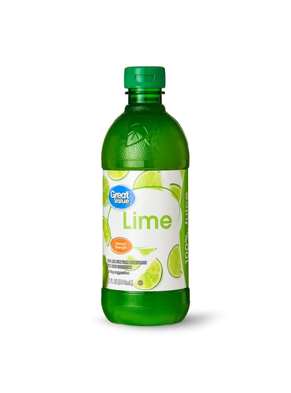 Great Value Lime 100% Juice, 15 fl oz