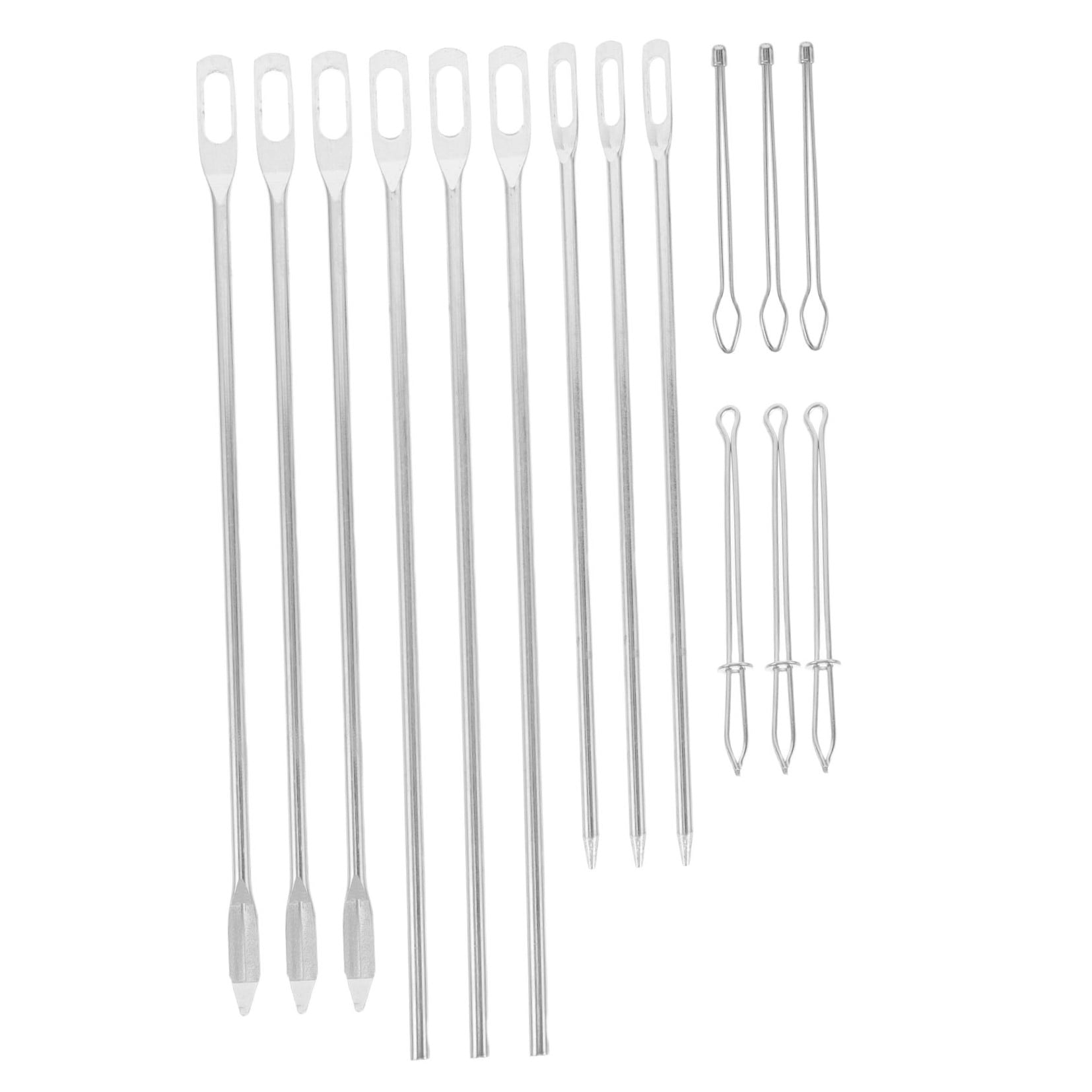 DEEPCRAFF 15Pcs Metal Drawstring Threader Tool Plated Silver Sewing Loop Kit for Elastic Cord Replacement and Home Use