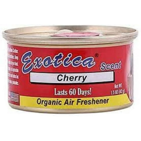 Exotica Car Air Freshener | Spill-proof Can | Organic | For Home & Auto | Long Lasting Freshness | (Pack of 12) (Cherry)