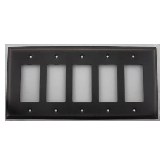 Oil Rubbed Bronze 5 Gang GFI/Rocker Opening Wall PlateF