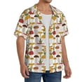 thumbnail image 3 of Disketp Men's Hawaiian Mushroom Print Shirts Button Down Holiday Beach Shirts-Small, 3 of 5