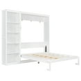 thumbnail image 3 of MODERNLUXE Lit Escamotable Format Grand avec Étagères de Rangement, Lit Armoire Pliant pour Petit Espace, Bureau à Domicile, Studio, Blanc, 3 of 9