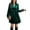 Dark Green, variant on Women's Ruched Surplice Long Sleeve Mini Dress With Sheer Overlay and Stretch Fabric 95% polyester and 5% elastane