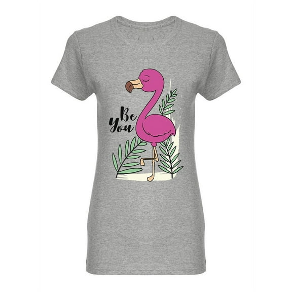 Cute Flamingo Hand Drawn Shaped T-Shirt Women -Image by Shutterstock, Female XX-Large