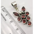 thumbnail image 3 of SilverStarJewel 925 Pure Silver Fancy Cut Garnet 8 Gemstone Well Made Pendant 1.3" 3.7 Grams, 3 of 3