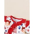 thumbnail image 6 of JYYYBF Baby Girls Independence Day Jumpsuit Short Sleeve Crew Neck Flag Balloon/Ice Cream Firework Print Ruffle Romper with Headband, 6 of 7