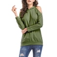 thumbnail image 5 of SAYFUT Womens Off Shoulder Sweatshirt Slouchy Shirts Sexy Long Sleeve Pullover Tops Hoodie Sweatshirt, 5 of 7