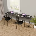 thumbnail image 7 of 55.1in Folding Conference Room Tables on Wheels, 4 Pack Large Mobile Meeting Seminar Table Rectangular Flip Top Training Conference Table for Home Office, Classroom, Business (Black）, 7 of 7