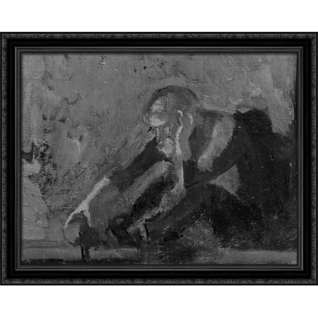 Columbus in Prison 34x28 Large Black Ornate Wood Framed Canvas Art by Thomas Eakins