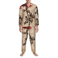 thumbnail image 3 of Sikiie Vintage Rose Botanical Art Mens Pajama Set, Soft Warm Long Sleeve Sleepwear, Cozy Button-Down Pjs for Men-XX-Large, 3 of 7