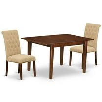 East West Furniture Dining Room Set Mahogany, MLBR3-MAH-04