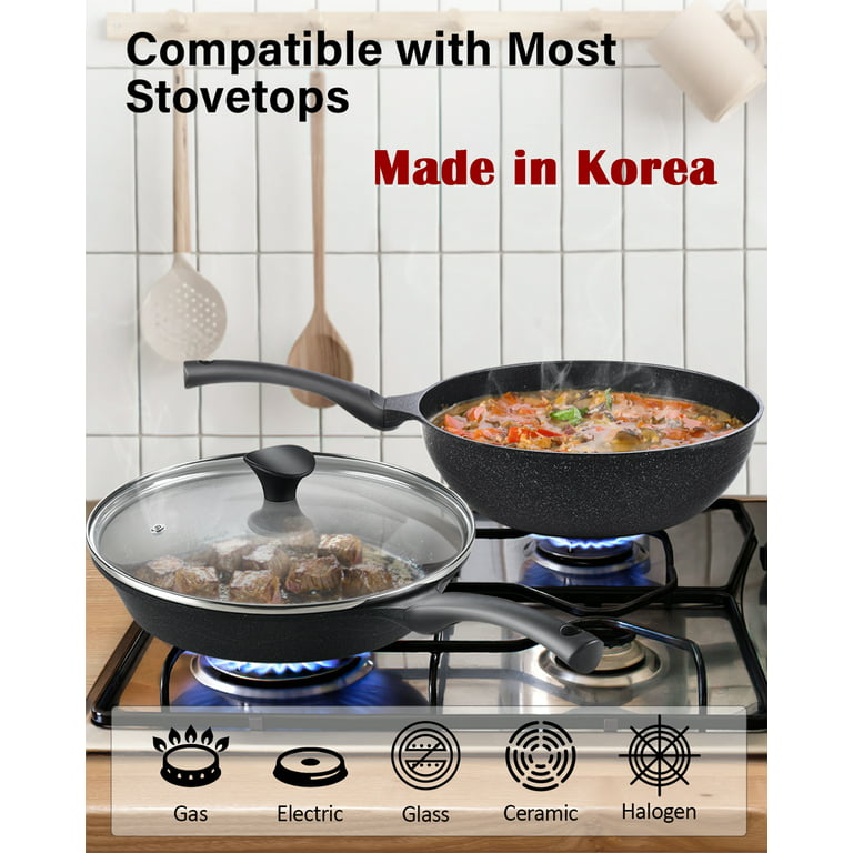 3-in-1 non stick frying pan crepe maker pan cooking wok pot korean