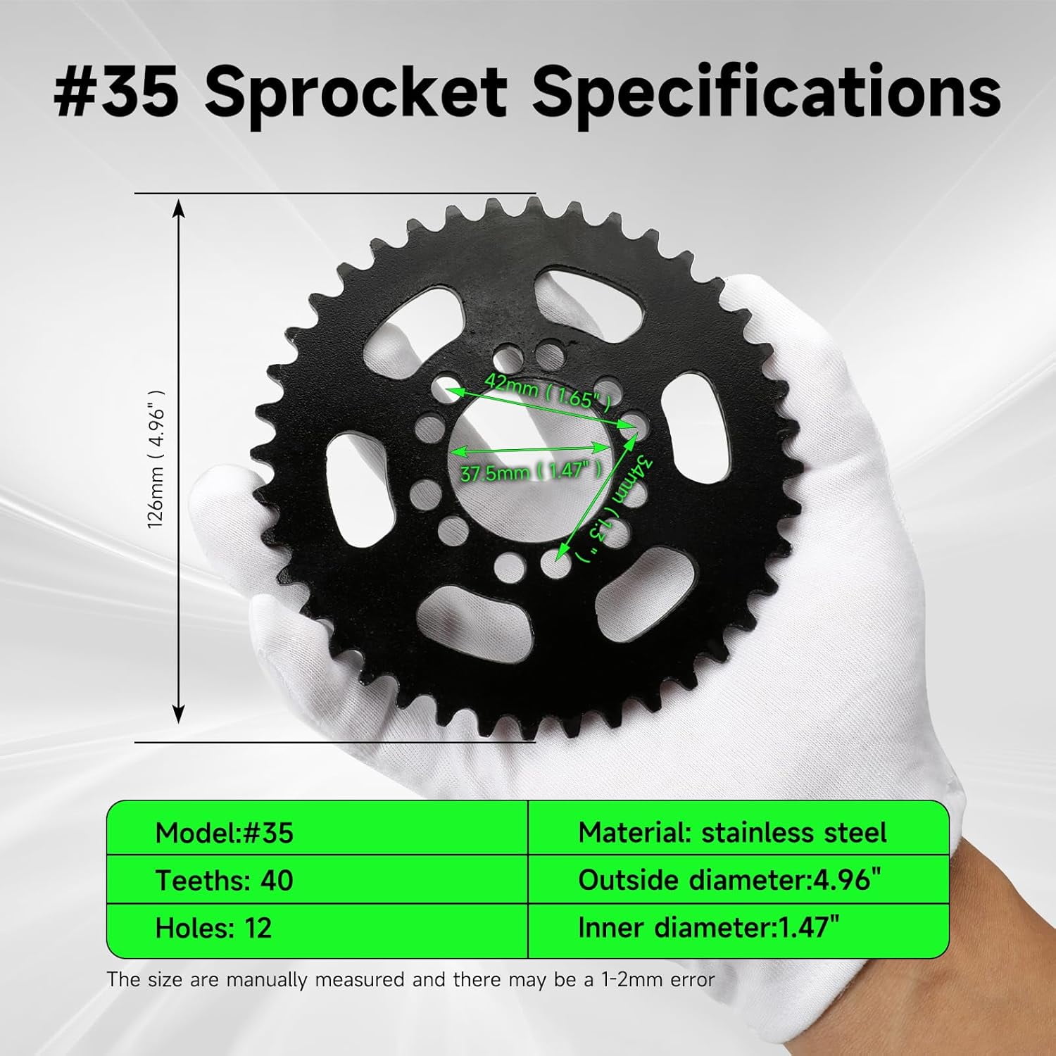 35 Drive Chain 140 Link + Mini Bike Rear Sprocket 40 Tooth Kit For