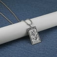 thumbnail image 4 of TEAMER Skeleton Tarot Card Necklace Stainless Steel Amulet Marigold Tarot Card Major Arcana Necklaces for Women Men, 4 of 4