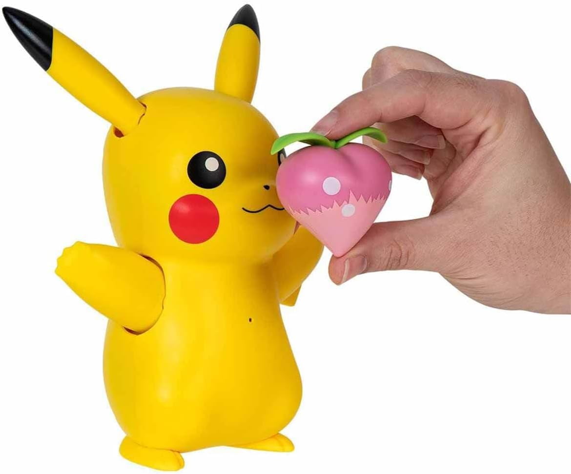 Pokemon Train and Play Deluxe Pikachu - 4.5-Inch Pikachu Figure with Lights, Sounds, and Moving Limbs plus Interactive Accessories
