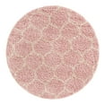 thumbnail image 3 of Unique Loom Trellis Shag Collection Area Rug - Ruby (5' 3" Round Light Pink/Ivory), 3 of 12
