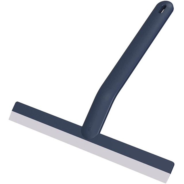 Shower Squeegee, Silicone Bathroom Squeegee With Long Handle, Universal Wall-Mounted Window Cleaning Tool Equipment, Non-Marking For Mirror Car Glass Window (Navy Blue)