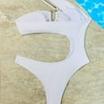 thumbnail image 4 of QHFBli Women One Piece Swimsuit Strappy Monokini One Shoulder Swimsuit, 4 of 7