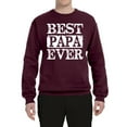 thumbnail image 2 of Wild Bobby, Best Papa Ever, Father's Day, Unisex Crewneck Graphic Sweatshirt, Maroon, Small, 2 of 4