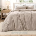 thumbnail image 4 of Bare Home Washed Duvet Cover Set - Ultra-Soft - Premium 1800 Collection - 3 Piece - Oversized Queen, Pebble, 4 of 8