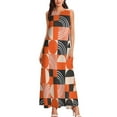 thumbnail image 3 of Bright Color Block Dress Summer Geometric Aesthetic Boho Beach Long Dresses Women Elegant Maxi Dress Gift, 3 of 7