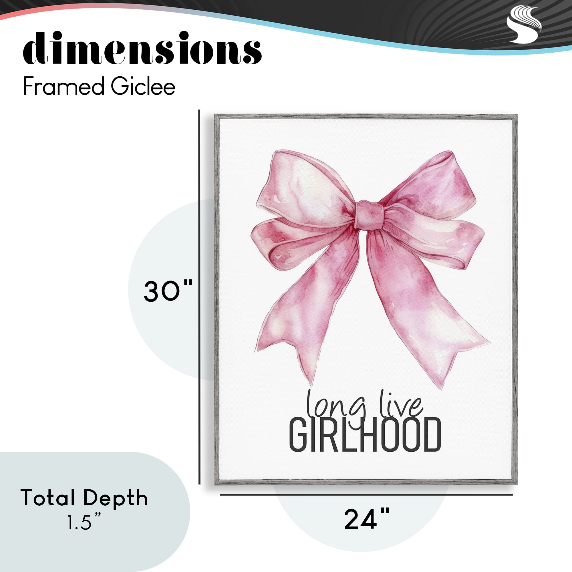 Long Live Girlhood Gray Framed Giclee Art, design by Kim Allen