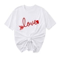 thumbnail image 2 of TIMIFIS T-Shirts de la Saint-Valentin pour Femmes Été Décontracté Ample à Manches Courtes Col Rond T-Shirt Imprimé Cœur d'Amour, 2 of 4