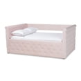 thumbnail image 1 of Bowery Hill Mid-Century Velvet/Wood Full Daybed in Light Pink, 1 of 8