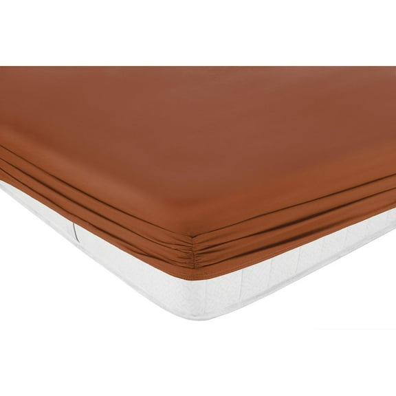 Yatas Bedding Queen Size Penny Flat Sheet - Brick Red