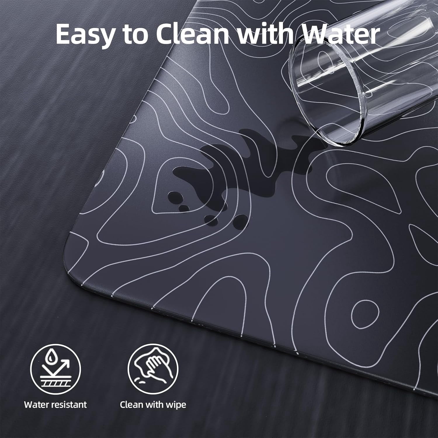ATTACK SHARK CM05 Tempered Glass Gaming Mouse Pad,Ultra-Smooth Surface, 9H Tempered Glass, Impact & Scratch Resistant, Low Surface Friction, Non-Slip Mouse Mat(450mm x 400mm)