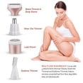 thumbnail image 3 of 4 in 1 Electric Razor for Women Cordless Hair Removal Ladies Shaver Painless Body Hair Trimmer Remover Rechargeable Epilator for Bikini Facial Nose Ear Eyebrows Leg Armpit Clipper Grooming Groomer Kit, 3 of 6