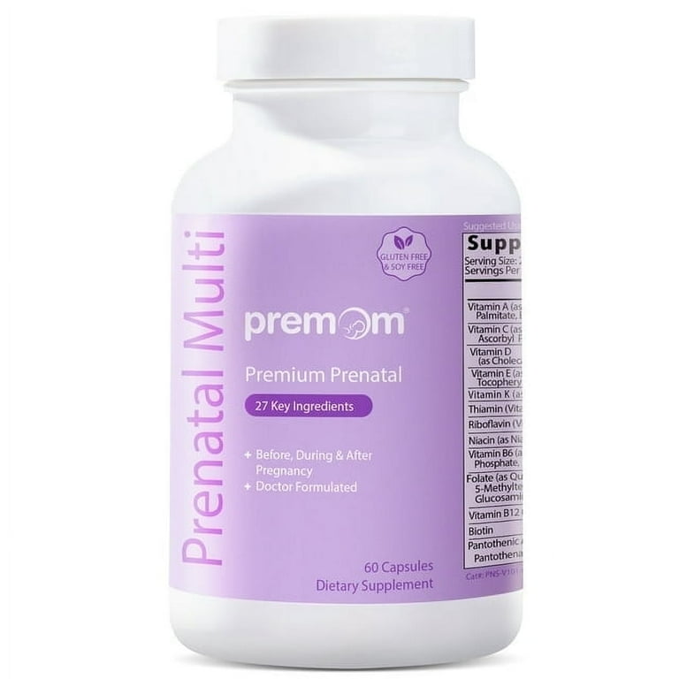 Premom Women's Prenatal Multivitamin with Methyl Folate, Iron
