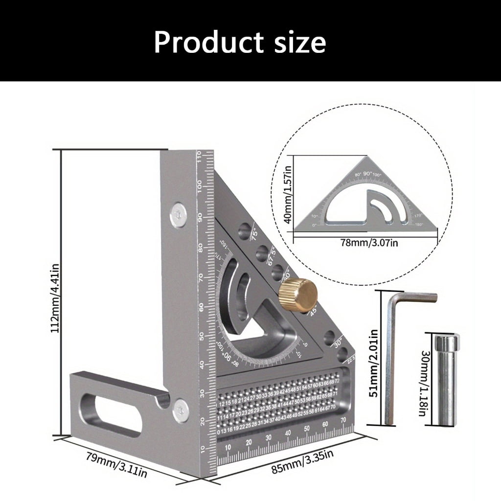 Professional Aluminum Alloy Angles Measuring Tool for Carpentry Home Improvement