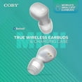 thumbnail image 2 of Coby Mini True Wireless Earbuds | Compact Lightweight in-Ear Headphones w/Case | World's Smallest Wireless Ear Buds w/Built-in Mic | Wireless Headphones, Bluetooth Headphones w/ 12-HR Play (White), 2 of 9