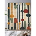 thumbnail image 3 of Abstract Boho Semi Sheer Window Curtains 84 Inches Long, Vintage Multicolored Geometric Stripes Rod Pocket Voile Silky Chiffon Curtain Light Filtering Drapes for Living Room, 52"x84", 2 Panels, 3 of 9