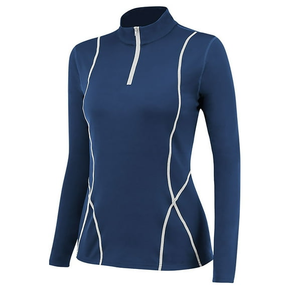 Women's Zipper Yoga Long Sleeve Sportswear Fitness Running Stylish Pullover Blouse Top for Active