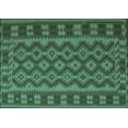 thumbnail image 1 of Ahgly Company Machine Washable Indoor Rectangle Southwestern Turquoise Blue Country Area Rugs, 2' x 3', 1 of 4