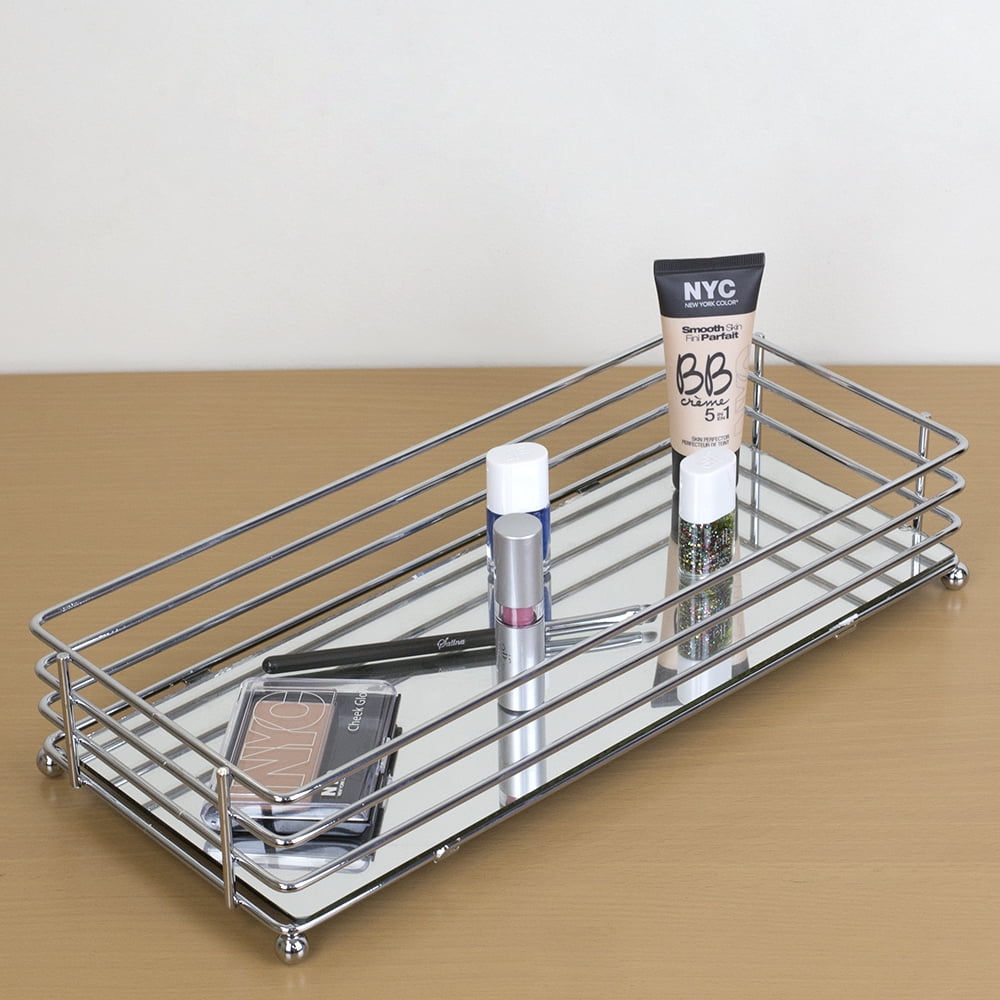 Hampton Mirrored Vanity Tray, Chrome