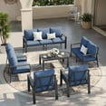 thumbnail image 4 of MRUAKA Aluminum Patio Furniture Set, 9 Pcs Modern Outdoor Sofa Sets, Outdoor Sectional Patio Conversation Set with Coffee Table for Backyard, Poolside, Navy, 4 of 8