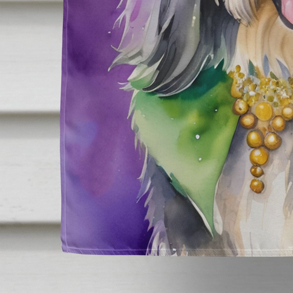 Bearded Collie King of Mardi Gras House Flag 28 in x 40 in