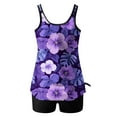 thumbnail image 6 of Gamivast Womens Swimwear Tankini with Shorts Flowy Graphic Crew Neck Tank Tops Holiday Summer Tummy Control High Elastic Waist Boyshorts Loose Fitted Swimsuit, 6 of 6