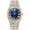 Blue/Two Tone, variant on Luxury Men's Diamond Watch Octagonal Roman Numerals Dial Bling Hip Hop Quartz Wristwatch for Men Gold Silver Bracelet with Butterfly Clasp