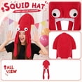 thumbnail image 3 of Novelty Squid Hat Octopus Costume Accessory for Halloween Party Photo Props Festive Decoration, Red, 3 of 5